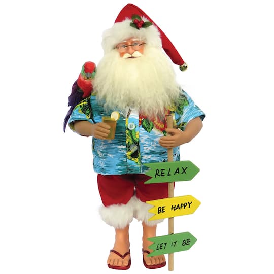 Santa's Workshop 15.5" Beach Santa Claus Figure By Santasworkshop in Red | 8" x 5.5" x 15.5" | Michaels®